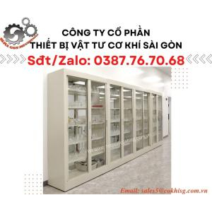 Tủ vật tư 2 cánh - Cao 1m8 - Cửa kính - Tủ lớn